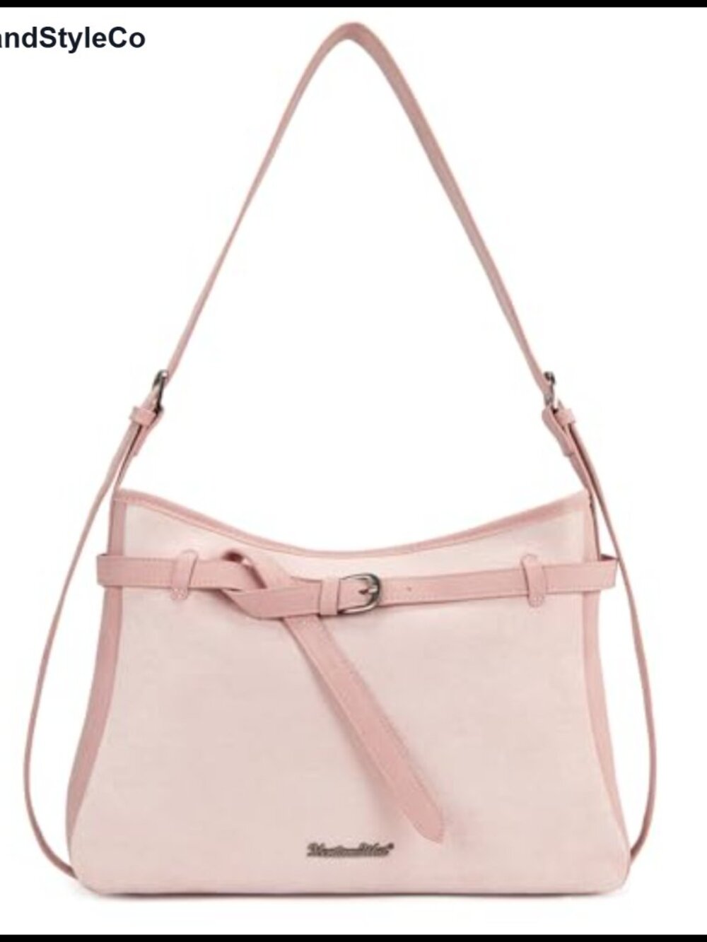 Faux Suede Slouchy Hobo Shoulder Bag Adjustable Strap Everyday Purse